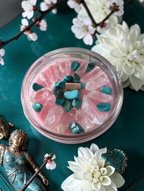Hand crafted, Wicked Worthy Wax, Crystal Power 8 oz candle